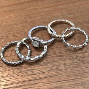 BOGO 5 fashion rings stacking gold silver various bling designs 8.5 to size 11